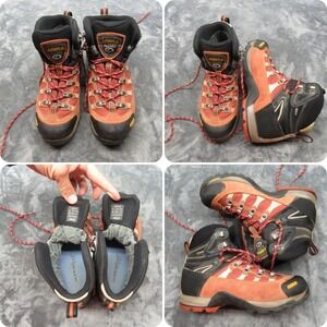 Asolo Hiking Boots Womens 6 Peach Black Gore-Tex Waterproof Lace-Up Outdoor‎